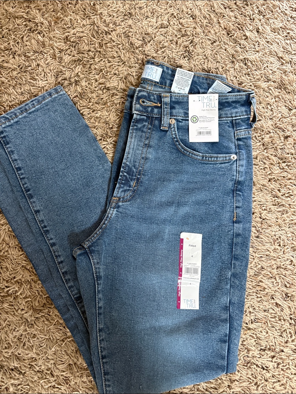 New Time and Tru Women's Medium Blue High Rise Stretch Jeans size 4